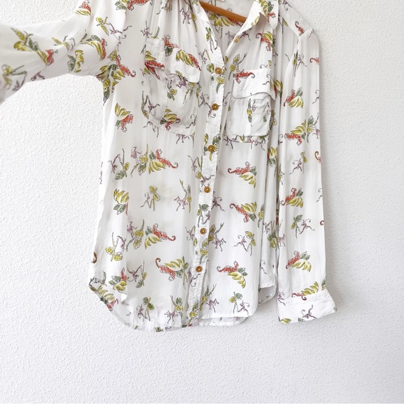 Anthropologie Maeve Jungle Print Button Down Long Sleeve Shirt in Multicolor - Picture 5 of 9